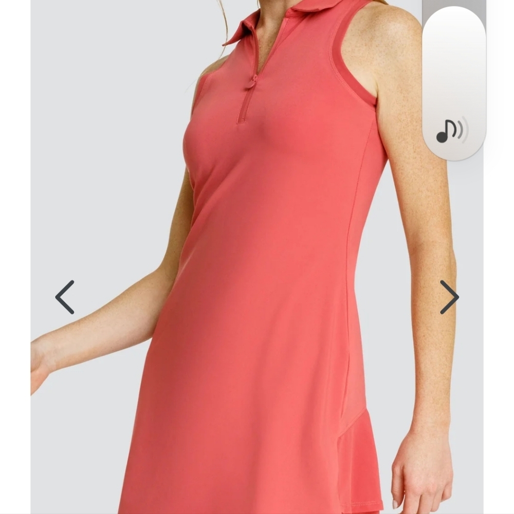 Sleeveless Coral Dress Tail Golf Pickleball